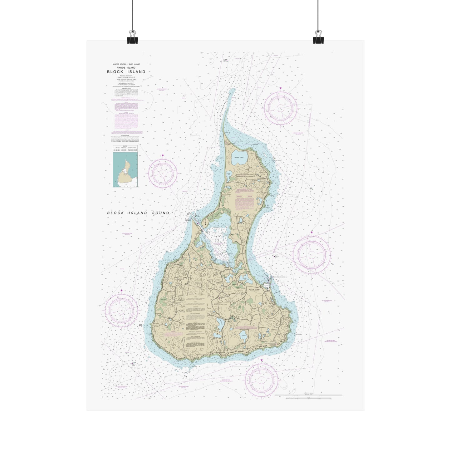 Block Island Chart Poster