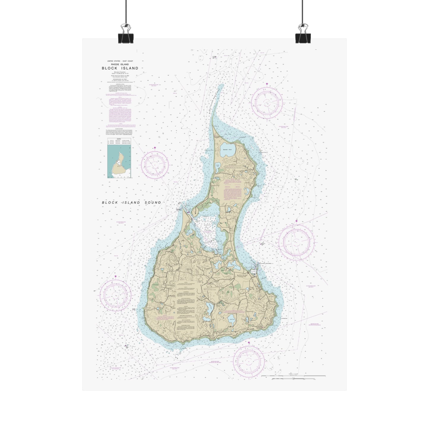 Block Island Chart Poster