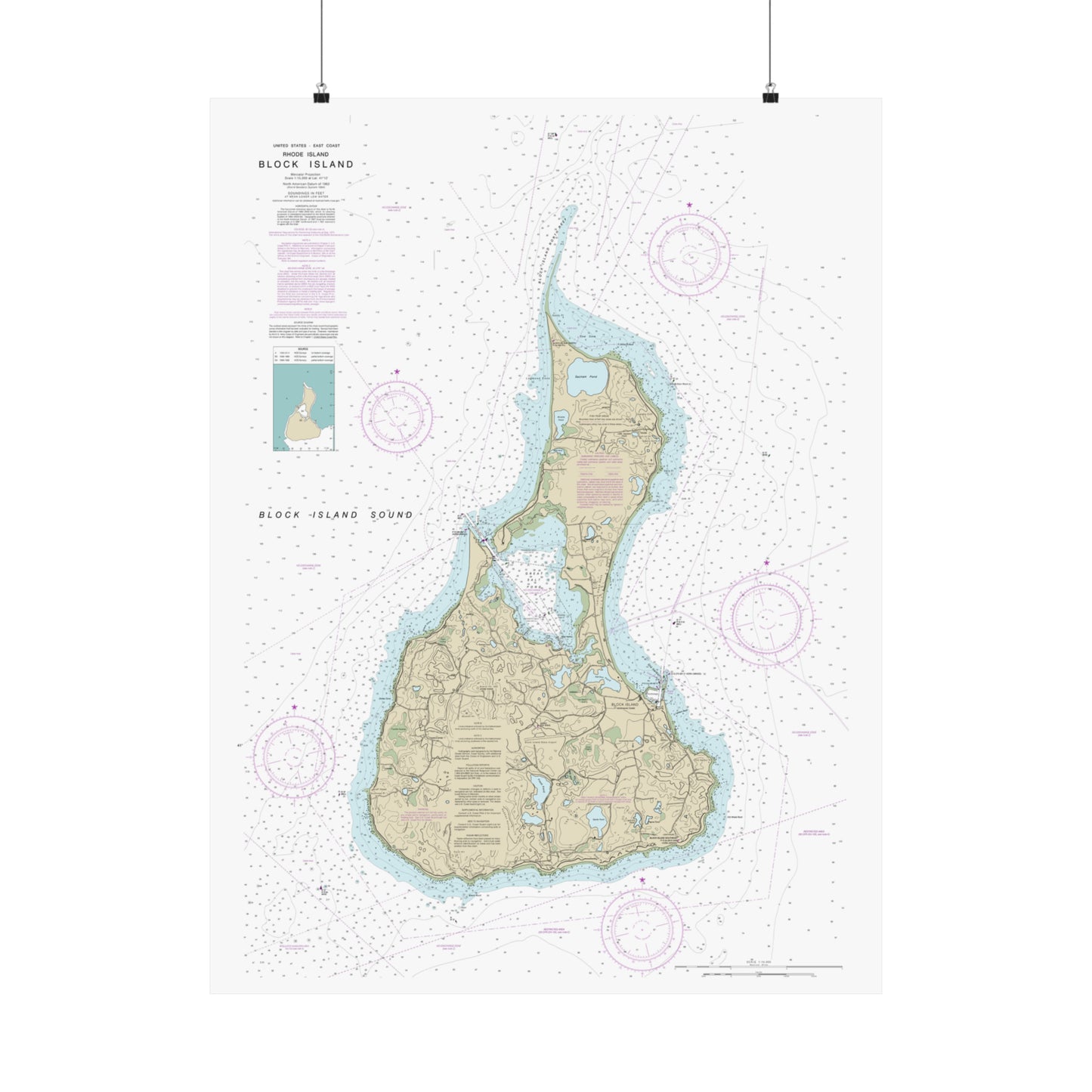 Block Island Chart Poster