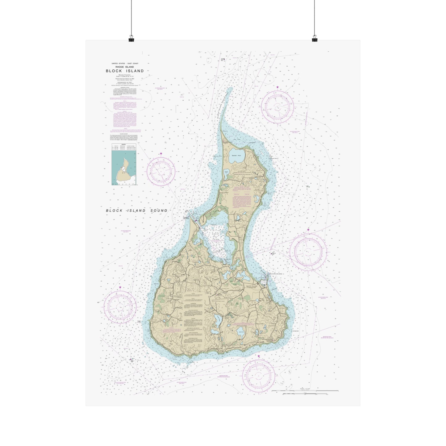 Block Island Chart Poster