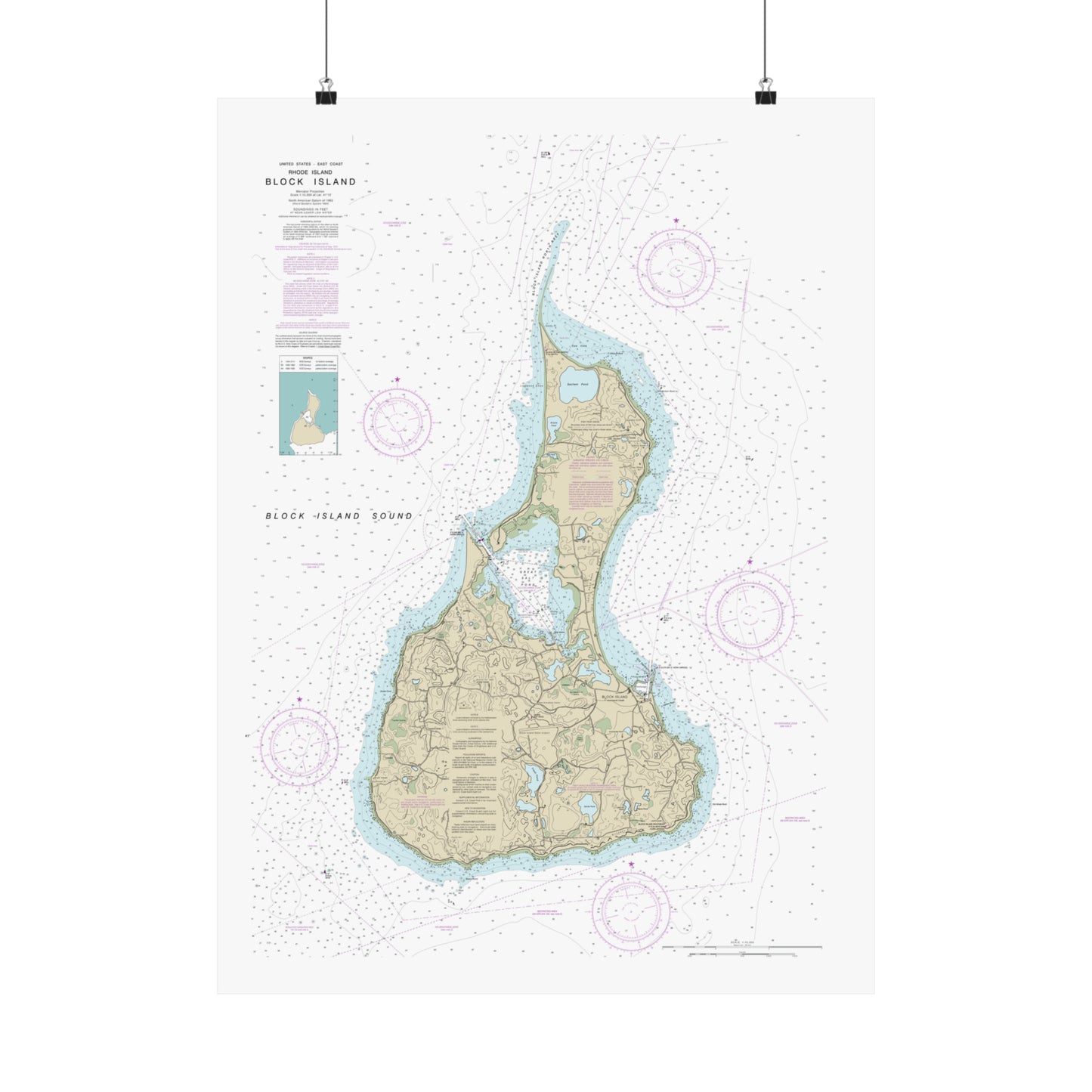 Block Island Chart Poster