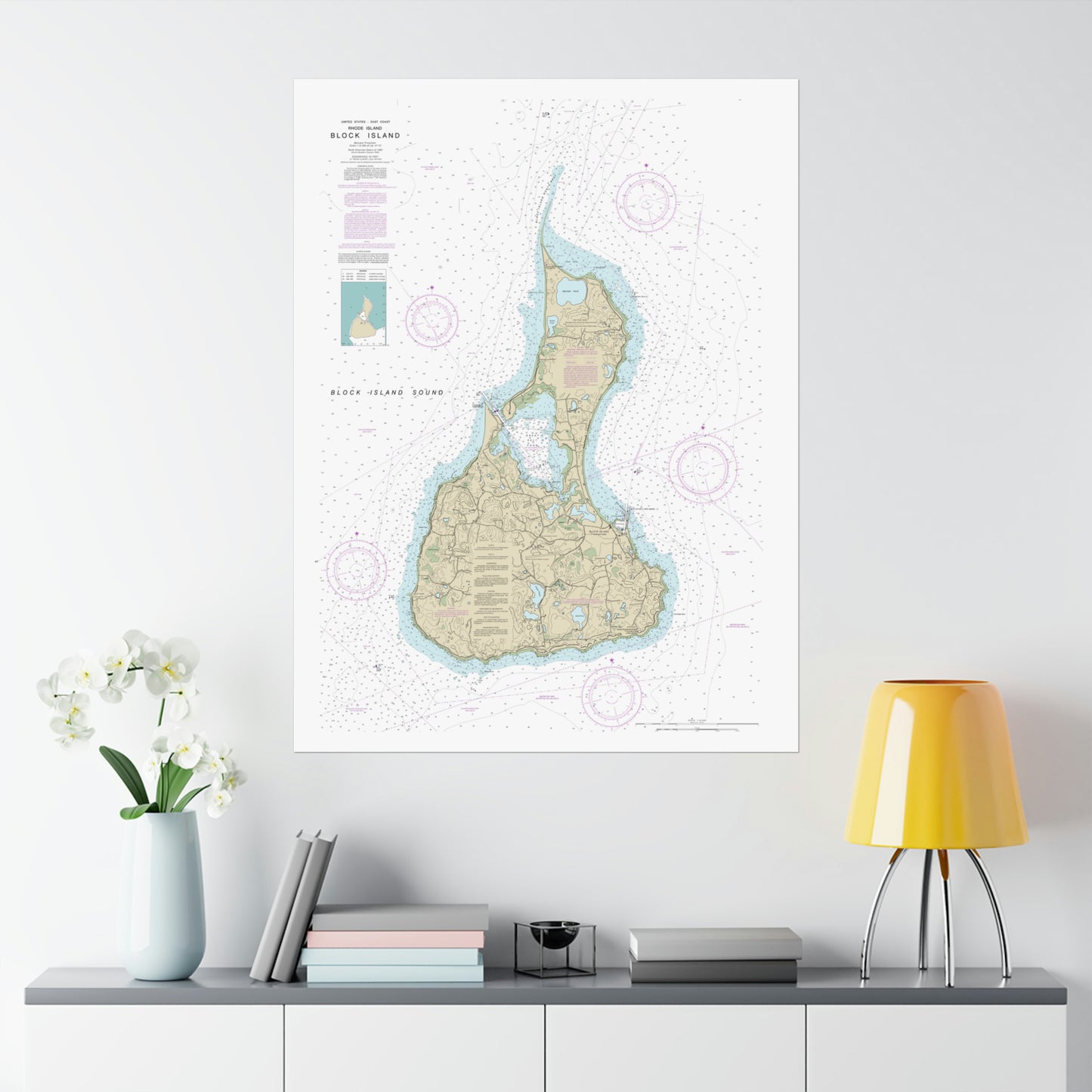 Block Island Chart Poster